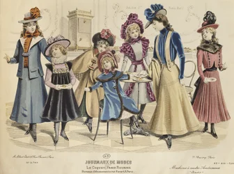 Gyermek jelmezek, illusztráció a Journaux de Mode-ból, 1898. október (színes metszet)