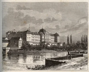 Kereskedelem - La Meuse (55), Lotaringia, Franciaország - V. A. Malt-Brown „La France illustrée: földrajz, történelem, statisztikai igazgatás” című metszete. 1884