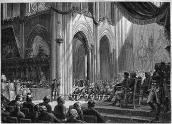 1801. évi konkordátum – A katolikus szertartások újbóli bevezetése, húsvét, 1802. április 8. Párizsi Notre-Dame – A kultuszok hivatalos helyreállítása Bonaparte jelenlétében: Te deum a Notre Dame
