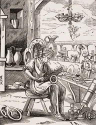 Coppersmith, Jost Amman (1539-91) fametszetének reprodukciója Paul Lacroix (1806-84) „Le Moyen Age et La Renaissance” című művéből, 1847-ben (litho)