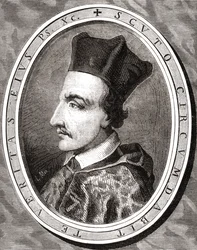 Cornelius Jansen, Ypres püspöke, Pannemaker vésette Latenacci után, Louis Blanc (1811-82) "Histoire de la Revolution Francaise" című művéből