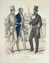 A képviselő viselete, a háttérben a régi Nemzetgyűléssel, 1848