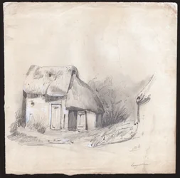 Víkendház Franciaországban. (Rajz, 1830 körül)