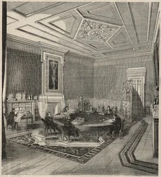 Számvevőszék – bizottsági szoba – Edmond Texier 1852-es metszete „Tableau-de-Paris”-ban