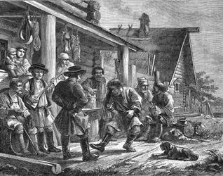 Danse Villageoise Russe. Durand metszet orosz nyomat után.