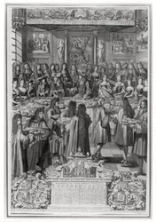 XIV. Lajos (1638-1715) vacsorája a Hotel de ville-ben, 1687. január 30-án, az 1688-as naptár szerint