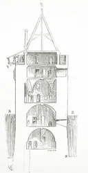 Rajz a 11-16. századi francia építészeti szótárból, 1861