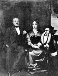 Emile Zola (1840-1902) és szülei, 1846 körül