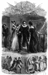 Emilie de Lavalette, Madame de la Valletta, férje, Antoine Marie Chamans, Lavalette grófja (1769-1830, a posta igazgatója) megszöktette a Concierge-től a forradalom alatt. Metszet a „Histoire des Papes-Kings-Queen and Emperor