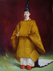 Hirohito császár (1901-1989) koronázási öltözékben, 1928