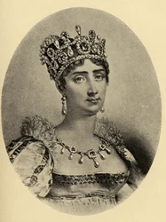Josephine császárné (1763-1814) illusztrációja a "Kis utazások a híres nők otthonaiba" című könyvből, 1897-ben