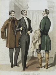 Estélyi ruha, illusztráció a Le Journal des Tailleurs-ből, 1851. február 16. (színes metszet)