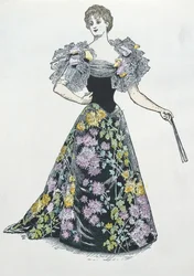 Krizantém motívumú estélyi ruha, 1894