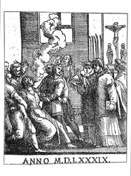 Ördögűző jelenet 1589-ben