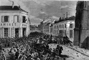 A tourcoingi maristák kiutasítása Jules Ferry 1880. márciusi rendelete nyomán, amely megfosztotta a jogosulatlan vallási gyülekezetek tagjainak tanítási jogát: a rendőrség szétoszlatta a maristák kiutasításával ellenséges lovasokat, és