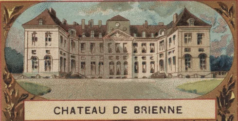 A Chateau de Brienne le Chateau (Brienne-le-Chateau) külső képe az Aube-ban (10). A 19. század végének kromolitográfiája