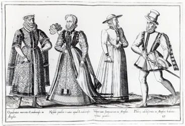 Divat a Tudor-korszakban (metszet)