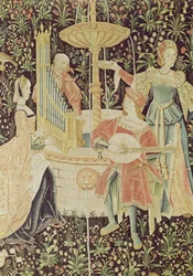 Szökőkút körüli alakok, részlet a The Concert at the Fountain, Loire műhelyből, 1570-80 körül (lásd: 87759, 19846)