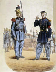 Tűzoltók 1860-ban – Perron rajza, Arts Deco
