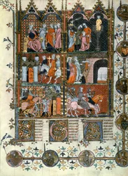Fr 22495 f9 A keresztes hadjáratok: Jeruzsálem törökök általi elfoglalása és a keresztények lemészárlása, Le Roman de Godefroy de Bouillonból