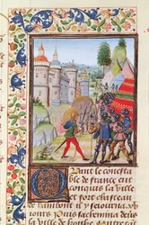 Fr 2643 f.410 Brest ostroma 1373-ban, a Froissarts Chronicle-ból