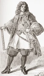 François de Neufville, Villeroy 2. hercege, 1644 1730, francia katona. Az 1908-ban megjelent Les Heures Libres című kötetből.