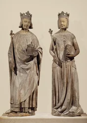 V. Károly francia király és Jeanne de Bourbon (kő)