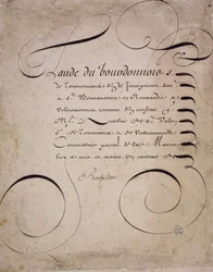 Francia kalligráfia: Louis Barbedor levele a számvevőszékből 1640 körül.