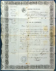 Francia útlevél, Besanconból, 1854. szeptember 20