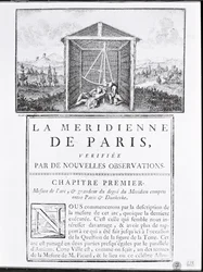Cesar-Francois Cassini de Thury La Meridienne de Paris első fejezetének címlapja, 1744