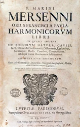 Marin Mersenne Harmonie universelle című művének címlapképe