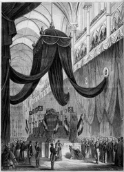 Esprit Victor Elisabeth Boniface de Castellane (1788-1862), francia marechal temetése: Az elhunyt katafalkja a vallási szertartáson, a rhone-i lyoni katedrálisban (69)