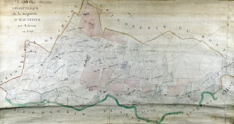 Labrune 1787-es Hauterive Seigneury geometriai térképe.