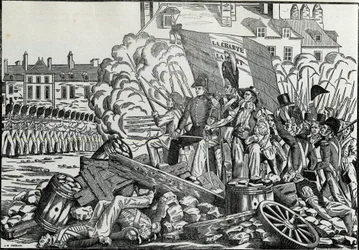 Dicsőséges és emlékezetes harcok 1830 júliusában a párizsi városháza negyedben - Revolution de 1830 - A csaták 1830 júliusának napjaiban Párizsban.