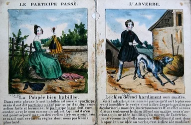 Nyelvtan gyerekeknek. 1850 körül (színes litó)