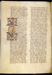 Harley 4772 f.120v Nyitóoldal Ruth könyvéből, „The Montpelier Bible” (tinta és színes pergamen)