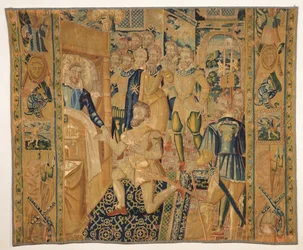 Henri III (1551-89) de Valois átadja a hatalmi jelvényeket Henri III (1553-1610) de Bourbonnak