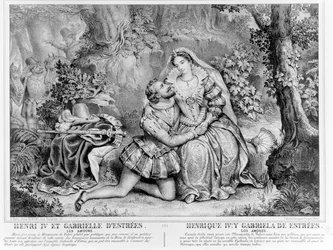 IV. Henrik (1553-1610), francia király és Gabrielle dEstrees (1573-99)