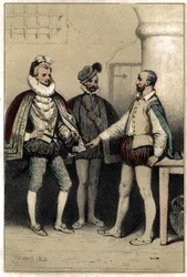 III. Henrik (1551-1589), francia király, meglátogatja Bernard Palissy keramikust, a Bastille-ban raboskodott. Valerio kétszínű „” Scenes de la vie d
