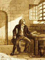 Honore-Gabriel Riquetti, Mirabeau grófja a Fort de Joux-ban 1775-ben (metszet)