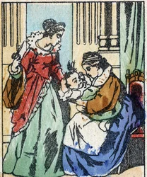 Illusztráció a „Riquet a la houppe” című meséhez, Charles Perrault (1628-1703) francia író. Imaging Pellerin fametszete - Epinal, sd. 19. század vége.