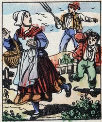 Illusztráció a meséhez: „Az ördögvilla „” Fametszet az Imaging Pellerin-ből - Epinal, sd. 19. század vége.