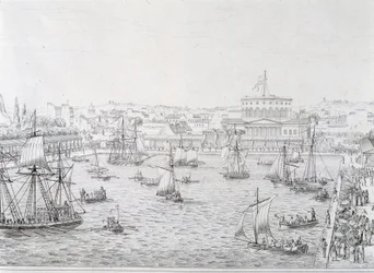 A Villette-medence felavatása, Párizs, 1821. május.