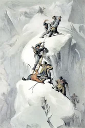 Incidens a Grands Mulets elérése előtt Chamonix völgyében