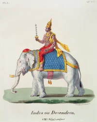 Indra vagy Devendra, a LInde francaise-ból..., metszette: Marlet & Cie, pub. Párizs 1827-1835