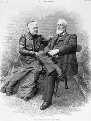 Jules Verne és felesége - metszet