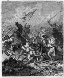 I. Othon germán király – mondta a Nagy (912-973), meglepve a római lázadók. Metszet a „Histoire des Papes-Rois-Queen and Empereurs a travers les centuries” című könyvébe, Maurice Lachatre