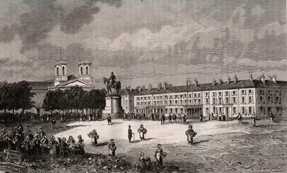 La Roche-sur-Yon (La Roche sur Yon) - Pays de la Loire - Napóleon hely - "France illustrée: földrajz, történelem, statisztikai igazgatás" metszete, V.-A. Malátabarna. 1884