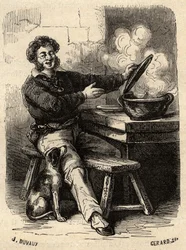 A marseillais-i tengerész bouillabaisse-je a 19. században - - „” PATRIE” metszet - PACUREQUIRESSE FRANCIAORSZÁG LEÍRÁSA 6 KÖTETŐBEN LUCIEN HUARD - 19. század vége