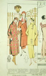 Női kabátok, illusztráció a „La Mode du Jour”-ból